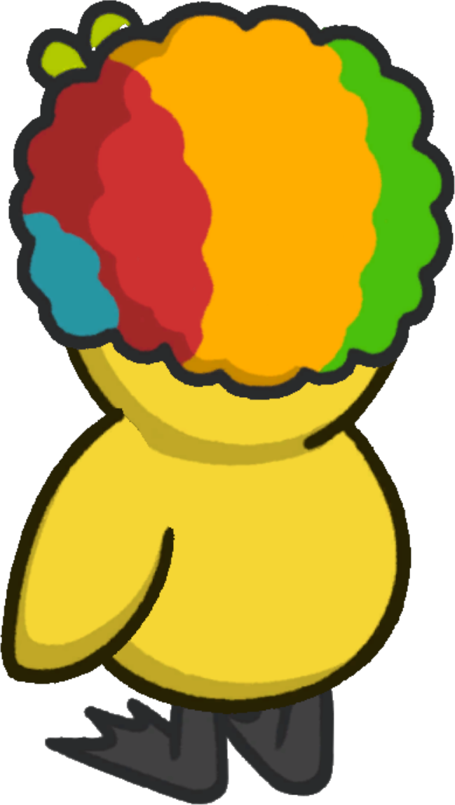 Rotating overworld view of Clown wig