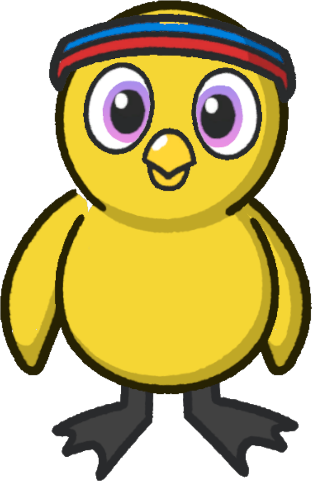 Front view of a yellow duck wearing Sweatband