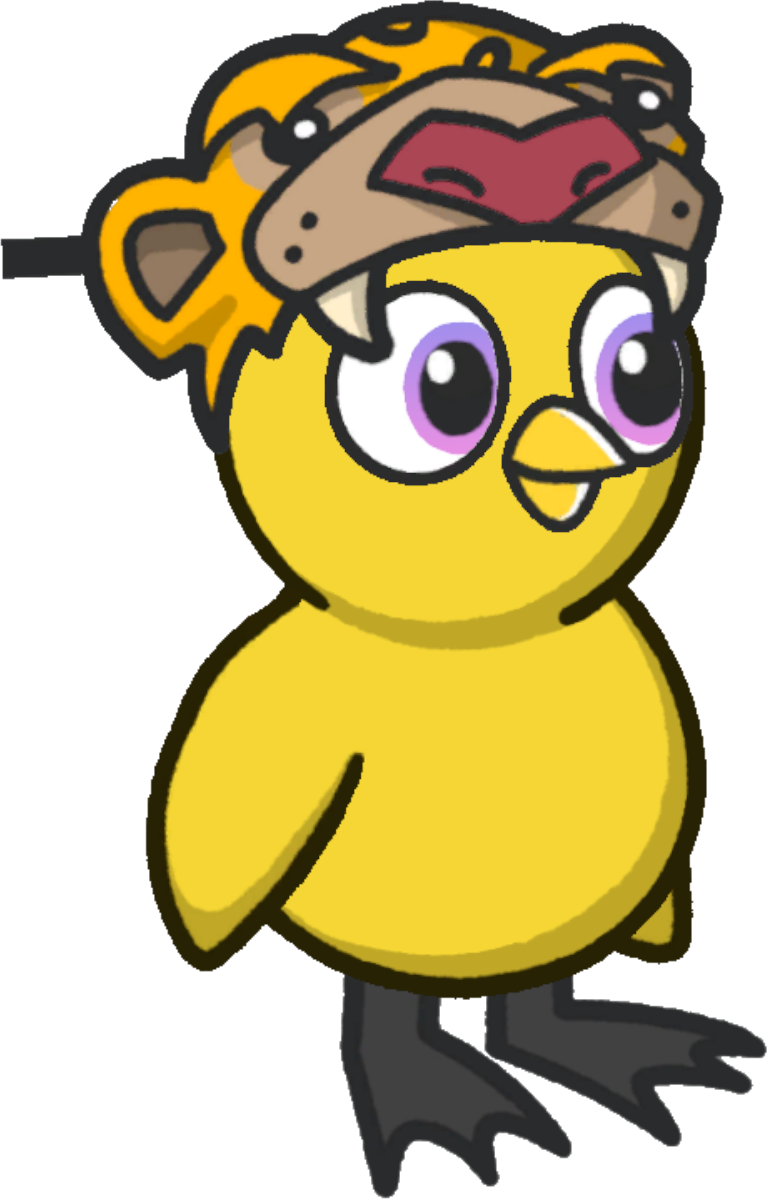Cheetah hat, colour option 3, on a yellow duck