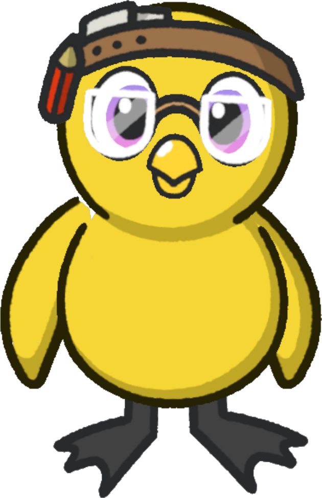 Front view of a yellow duck wearing Carpenter Headband