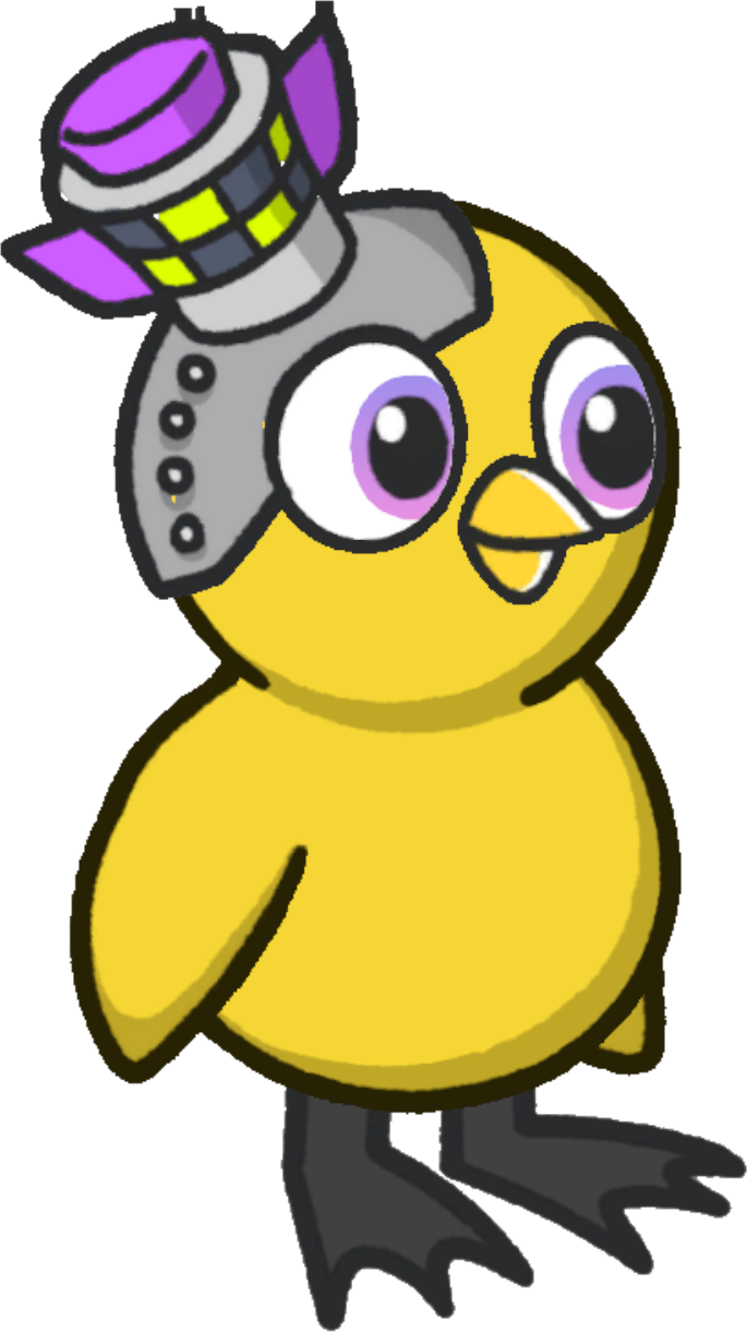 Rocket head, colour option 5, on a yellow duck