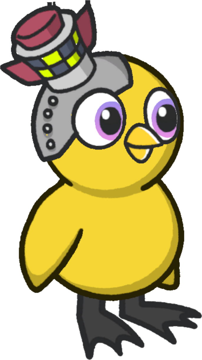 Rocket head, colour option 6, on a yellow duck