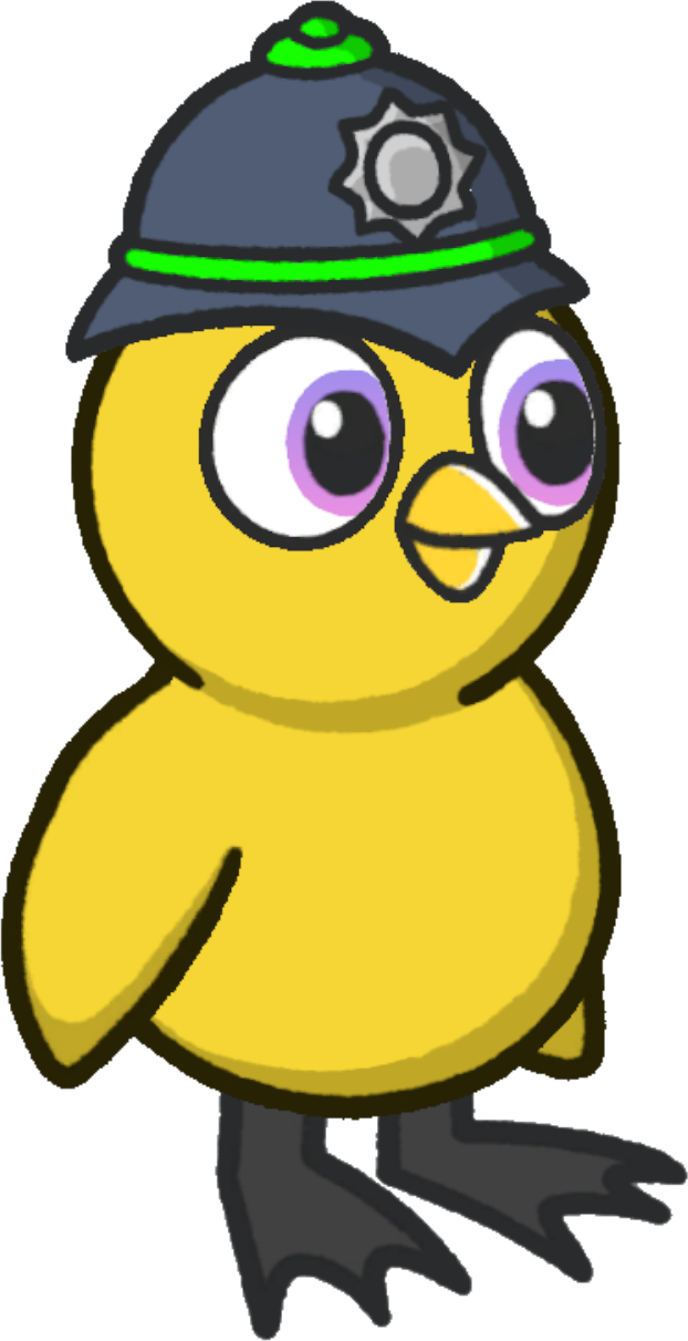 Police Hat, colour option 2, on a yellow duck