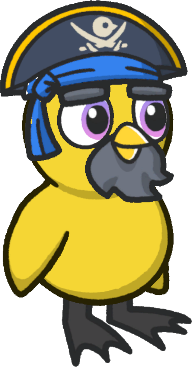 Captain Hat, colour option 3, on a yellow duck