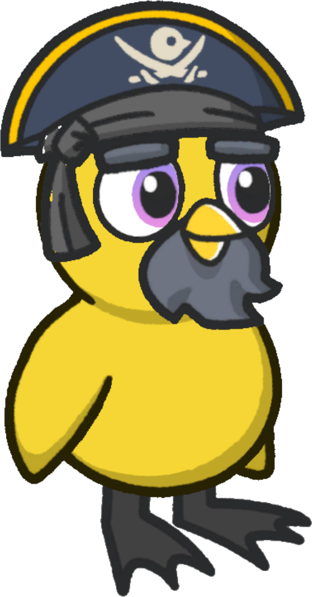 Captain Hat, colour option 4, on a yellow duck