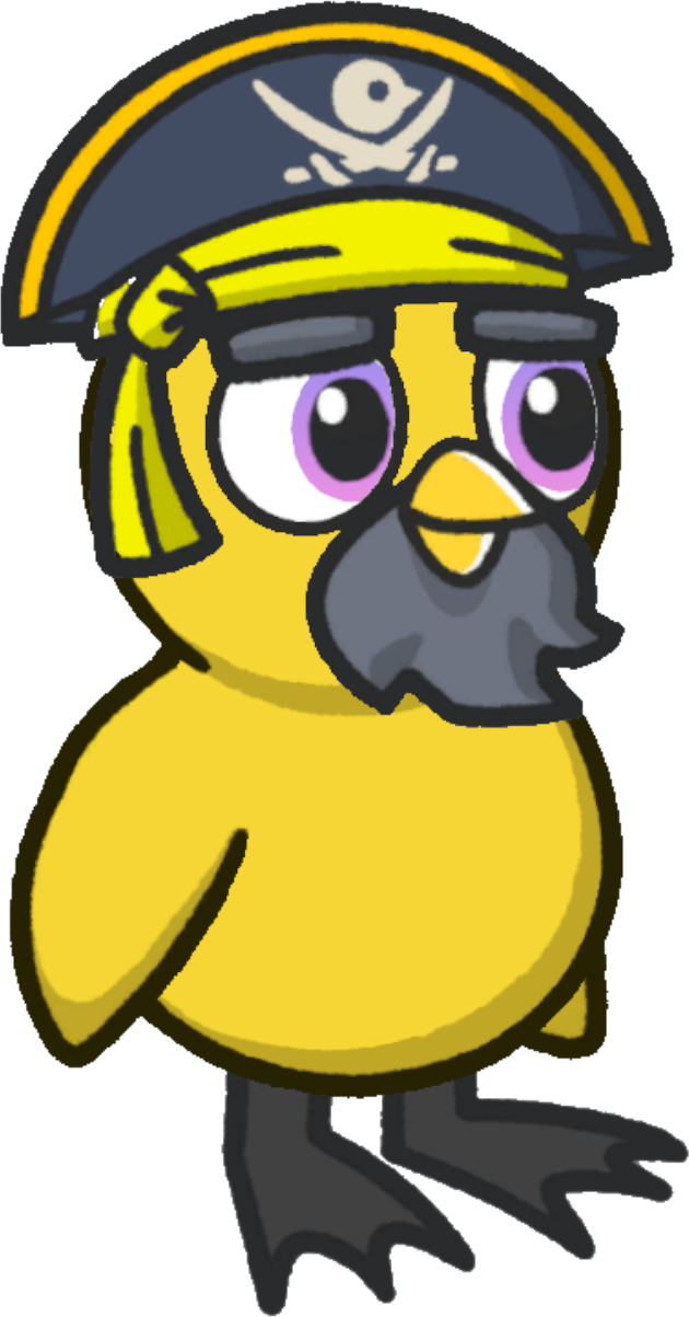 Captain Hat, colour option 5, on a yellow duck