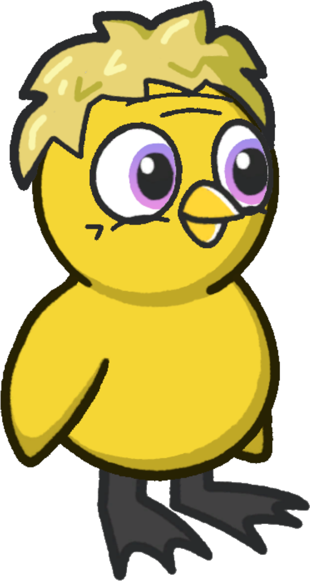 Chef Gordon's Hair, colour option 1, on a yellow duck