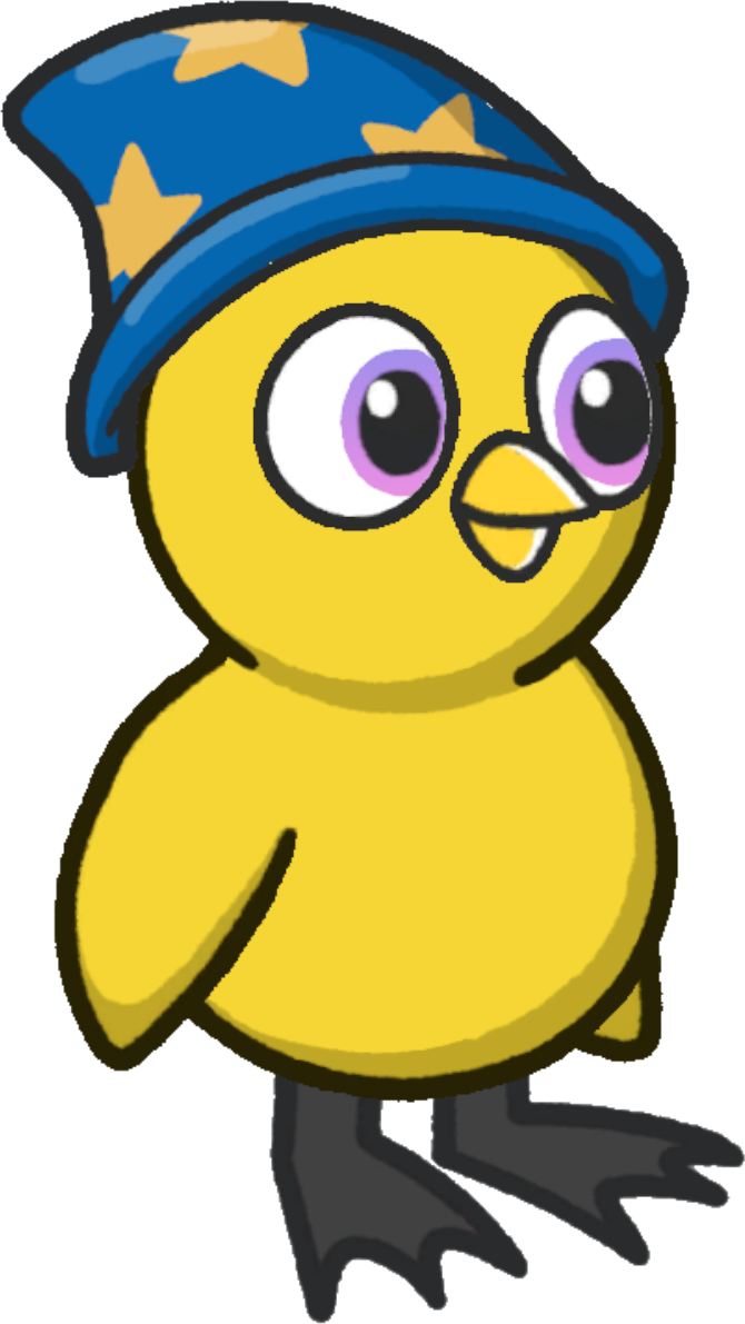Dumbleduck's Hat, colour option 1, on a yellow duck