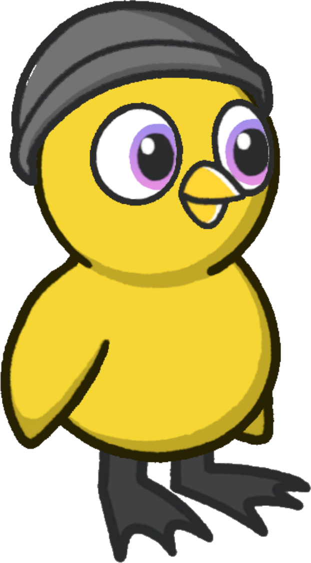 Beanie, colour option 3, on a yellow duck