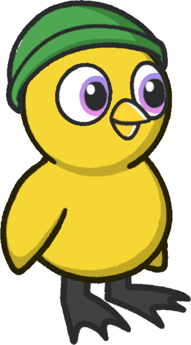 Beanie, colour option 4, on a yellow duck