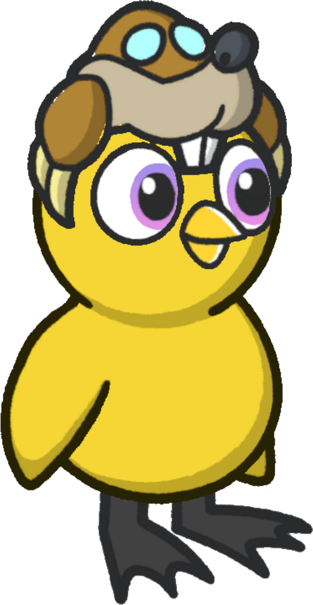 Mole hat, colour option 3, on a yellow duck
