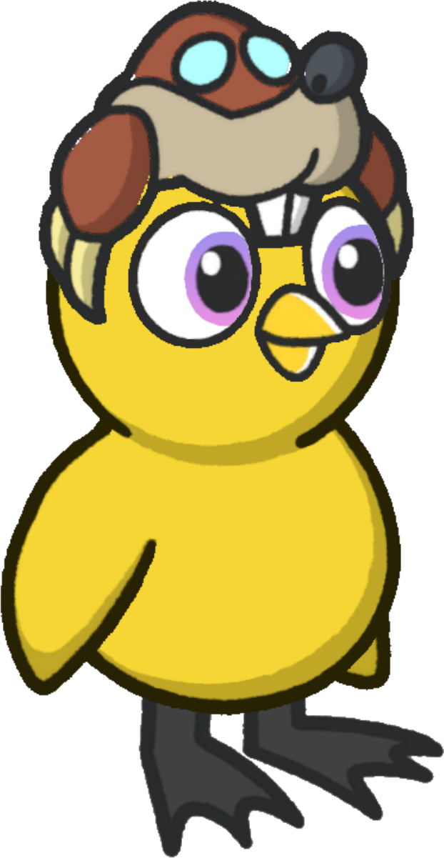 Mole hat, colour option 4, on a yellow duck
