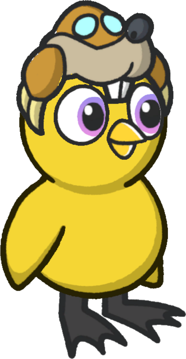 Mole hat, colour option 5, on a yellow duck