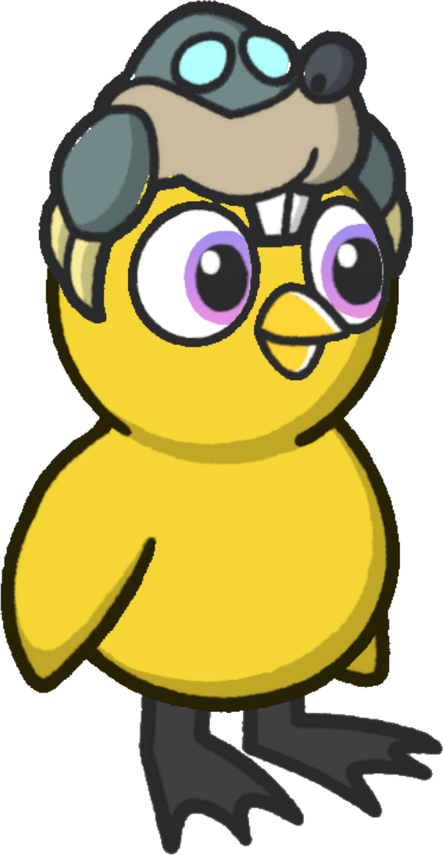 Mole hat, colour option 6, on a yellow duck