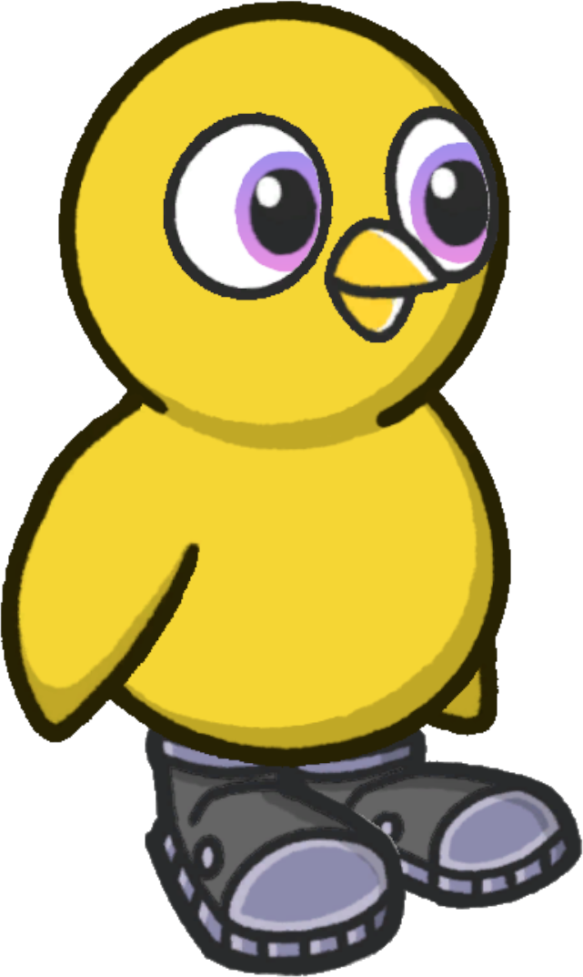 Rocket boots, colour option 4, on a yellow duck