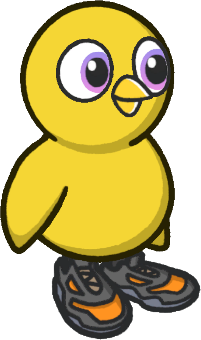 Trainers, colour option 4, on a yellow duck