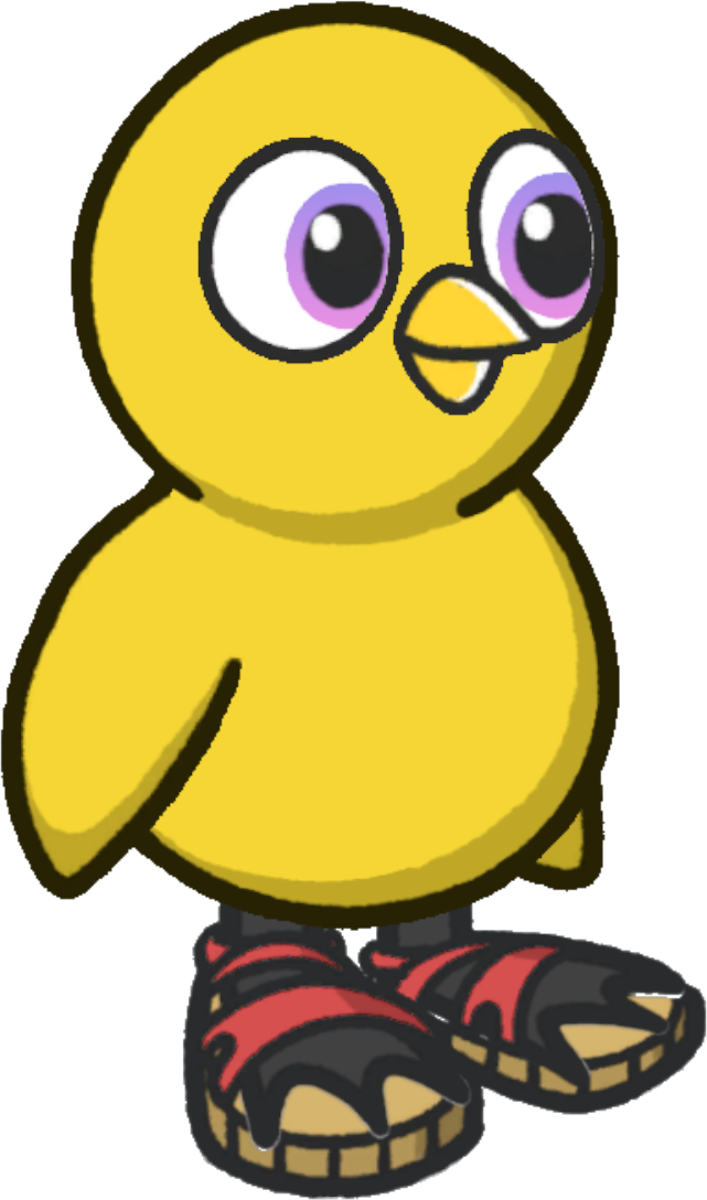 Sandals, colour option 1, on a yellow duck