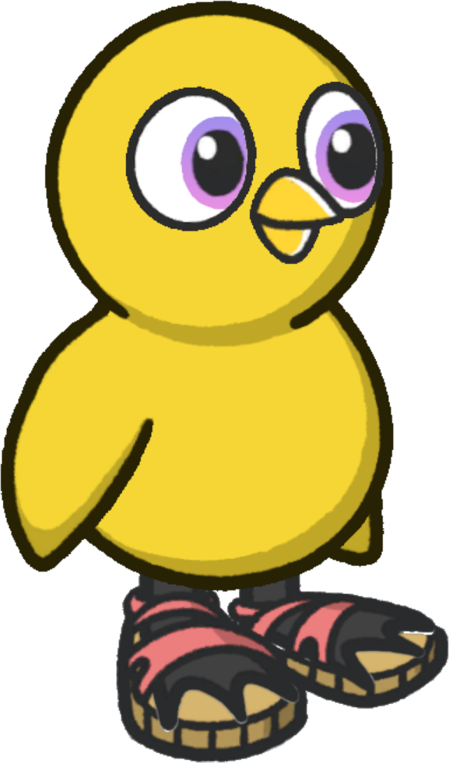 Sandals, colour option 3, on a yellow duck