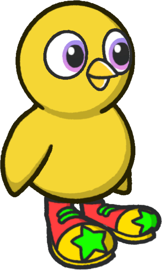 Clown shoes, colour option 2, on a yellow duck