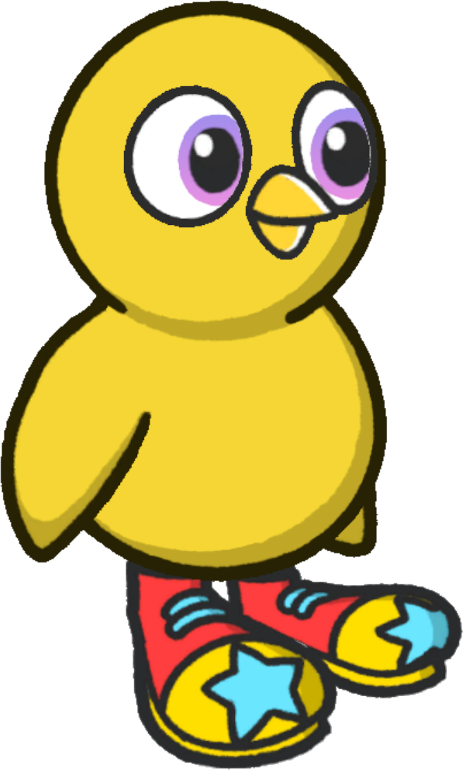 Clown shoes, colour option 3, on a yellow duck
