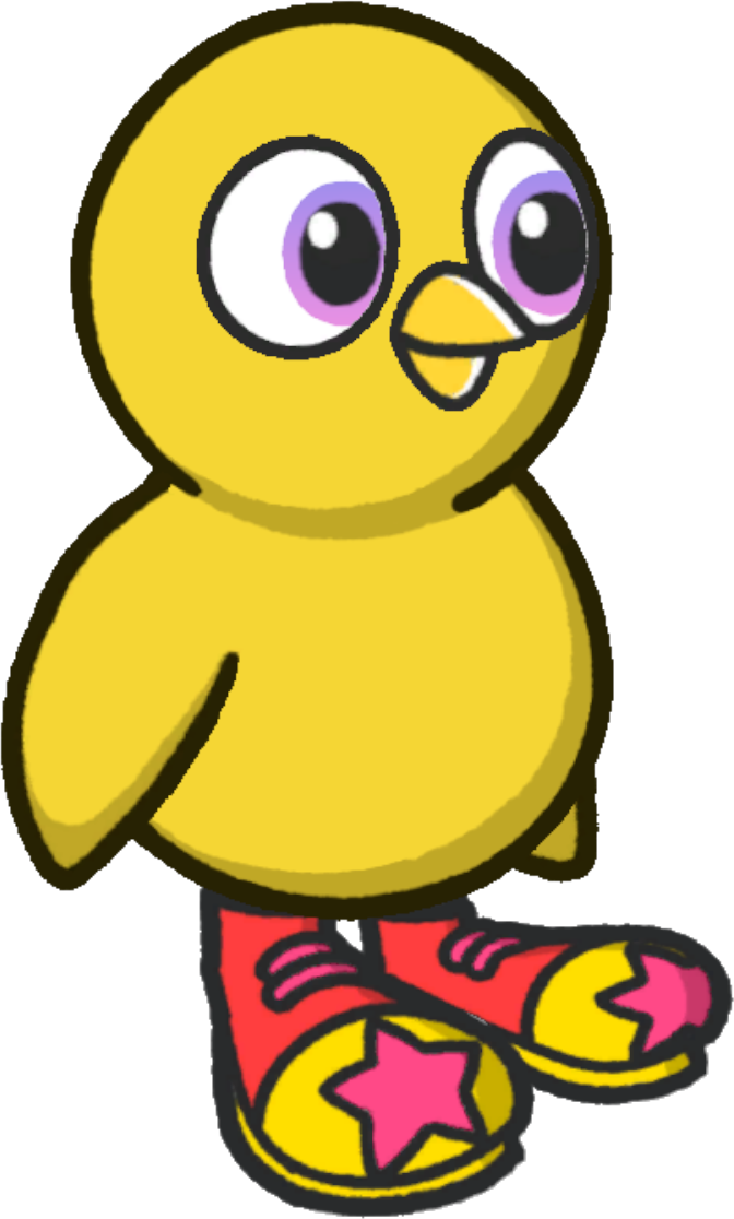 Clown shoes, colour option 5, on a yellow duck