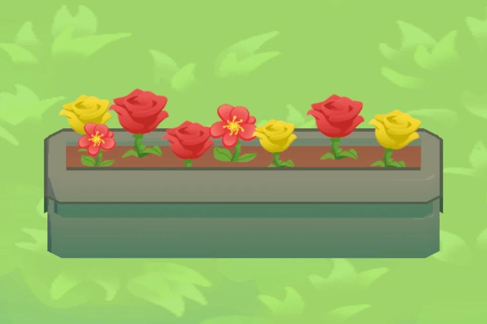 Long Flower Pot, level 1, in the flock
