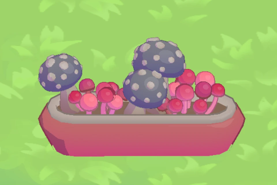 Long Mushroom Pot, level 1, in the flock
