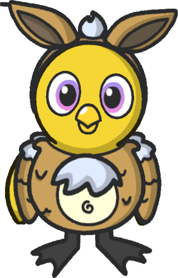 Front view of a yellow duck wearing Rabbit Outfit
