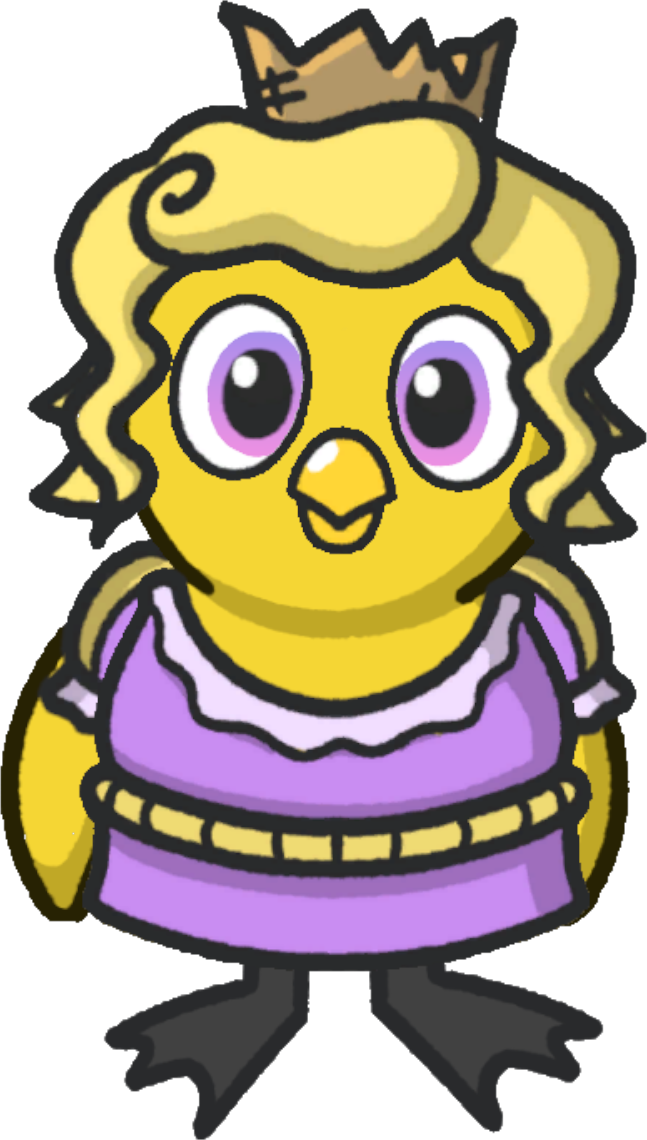 Front view of a yellow duck wearing Moneybags Outfit