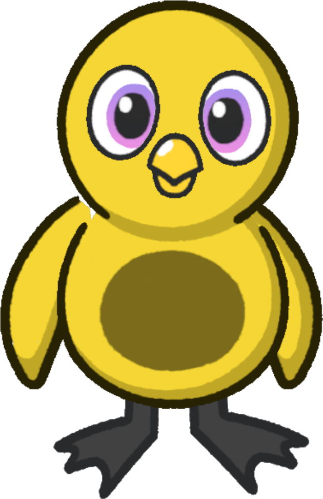 Front view of Belly Circle Tattoo on a yellow duck