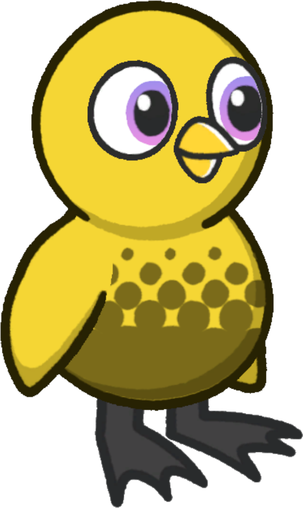 Side view of Halftone Tattoo on a yellow duck
