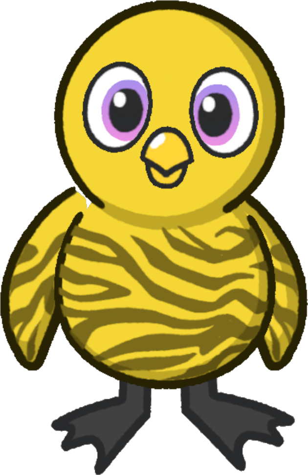 Front view of Zebra Print Tattoo on a yellow duck