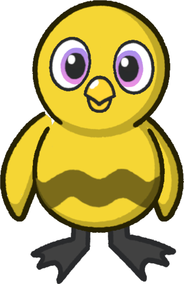 Front view of Wavy Line Tattoo on a yellow duck