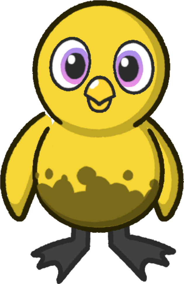 Front view of Bubbly Tattoo on a yellow duck