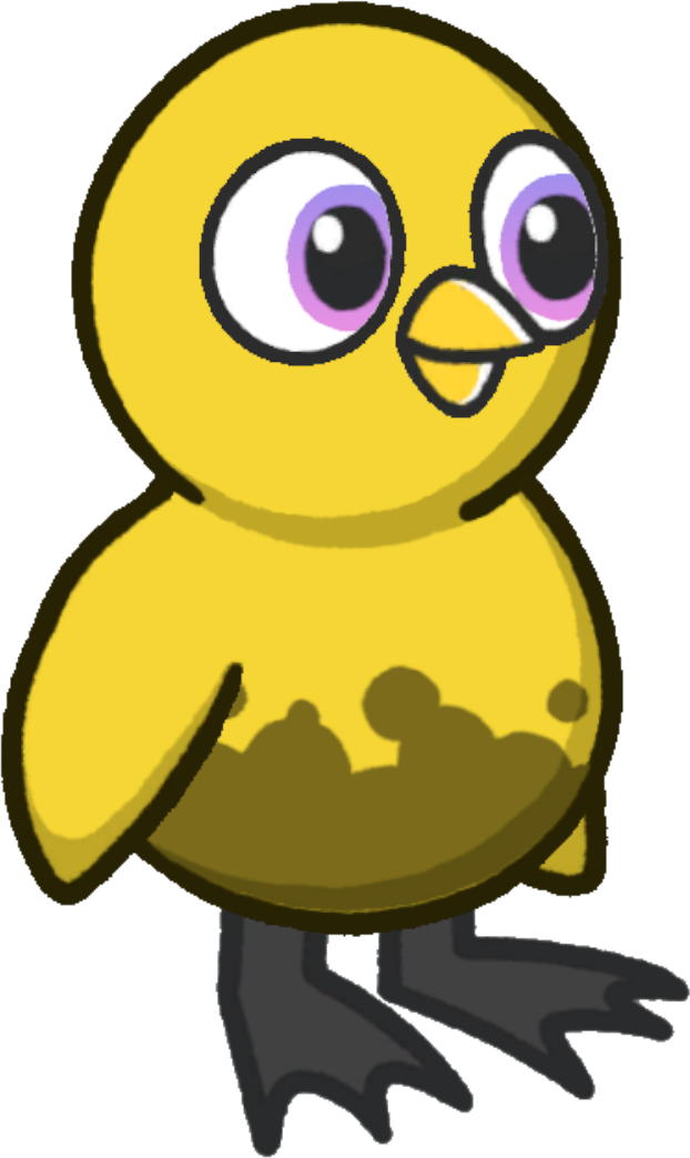 Side view of Bubbly Tattoo on a yellow duck