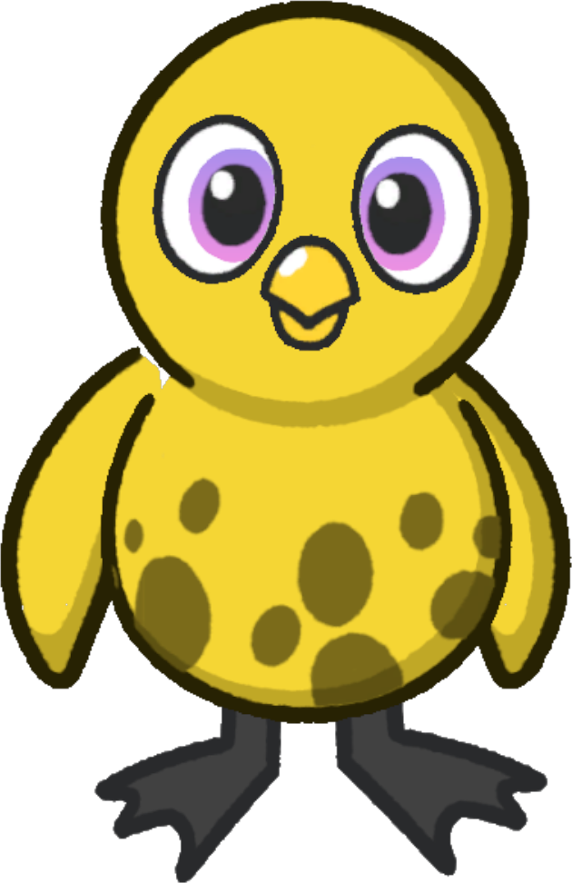Front view of Spots Tattoo on a yellow duck