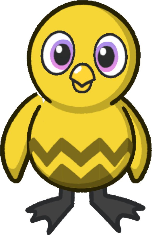 Front view of Zigzag Tattoo on a yellow duck