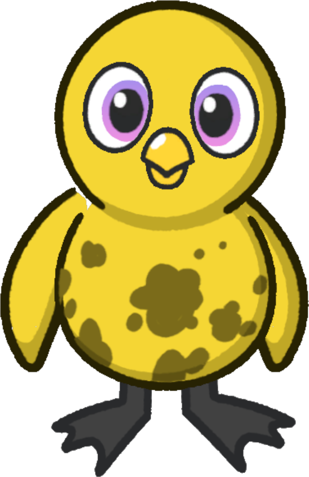 Front view of Dirty Tattoo on a yellow duck